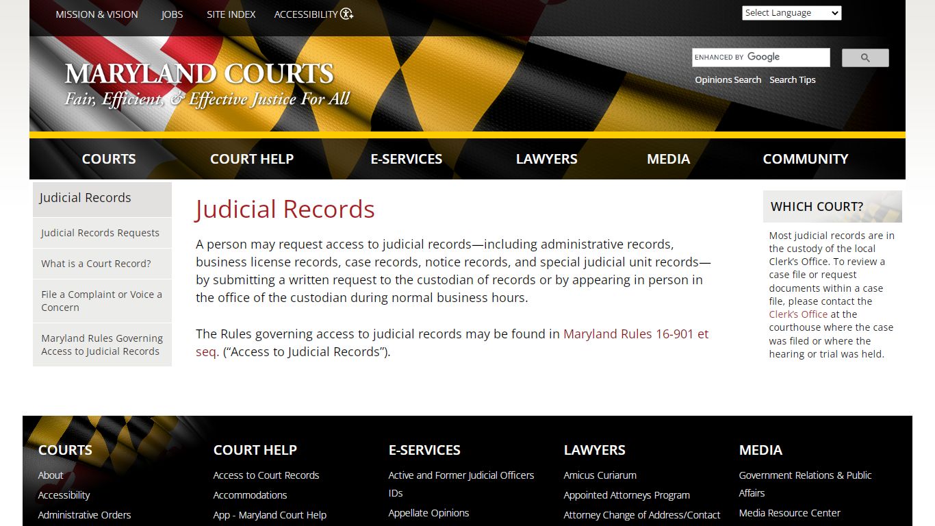 Judicial Records | Maryland Courts